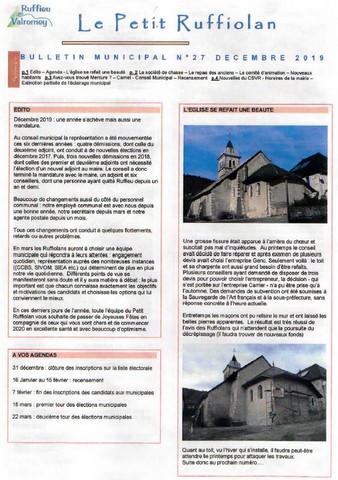 Le petit ruffiolan num 27 Le petit Ruffiolan 12 2019