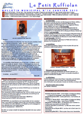 Le petit ruffiolan num 14 le petit ruffiolan janvier 2013
